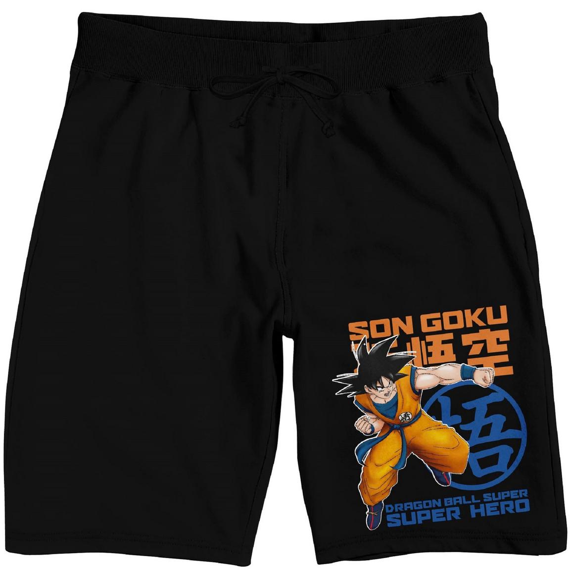 Dragon Ball Super: Super Hero Movie Son Goku Men's Black Pajama Shorts, Size: 2XL, Bioworld Merchandising