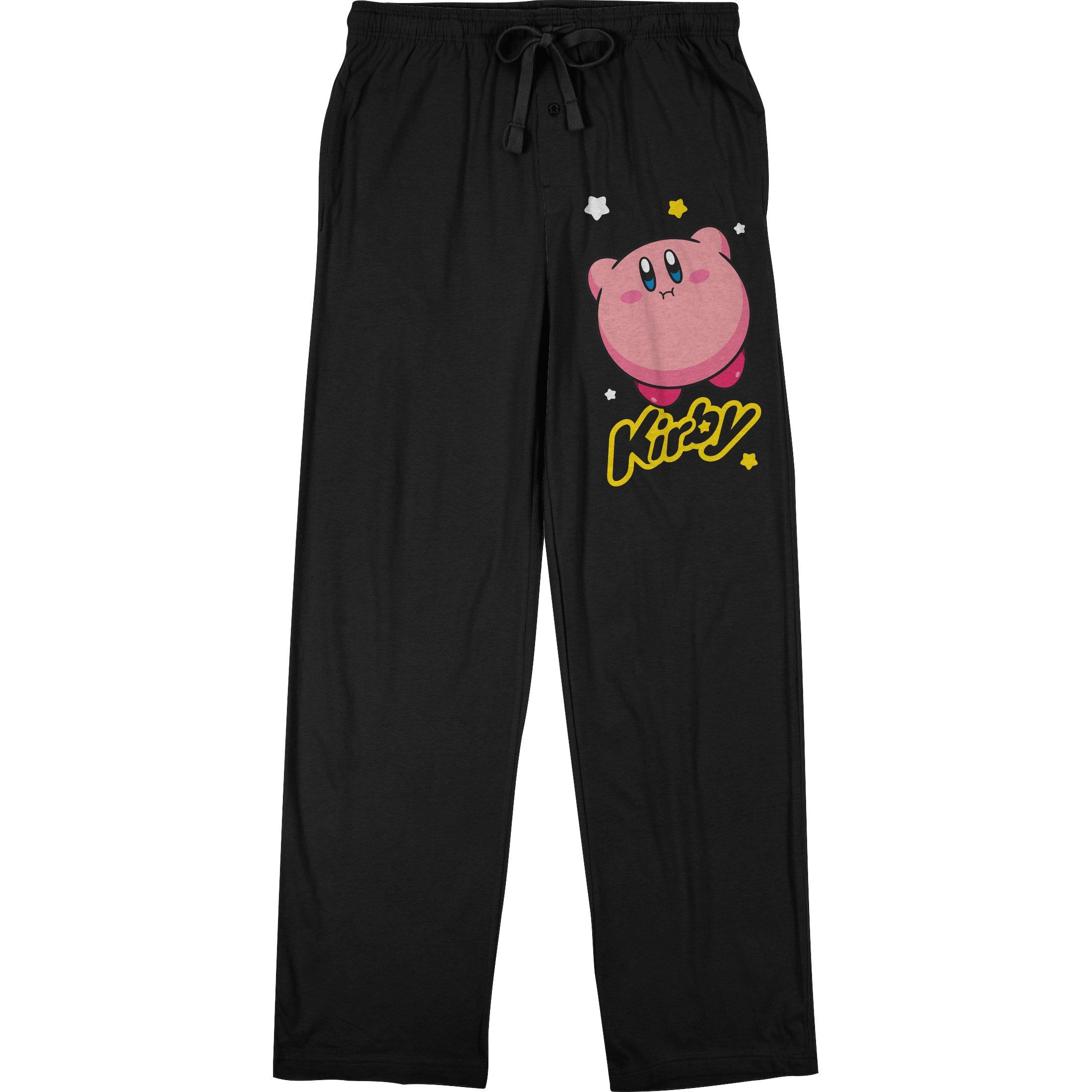 Kirby - Kirby Floating with Title Men's Black Pajama Pants | GameStop