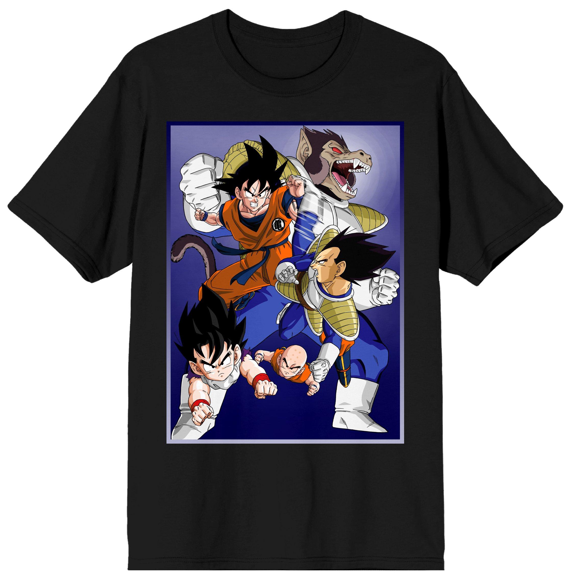 Dragon Ball Z Anime Cartoon Character Group Men's Short Sleeve Graphic T-Shirt, Size: Medium, Bioworld Merchandising