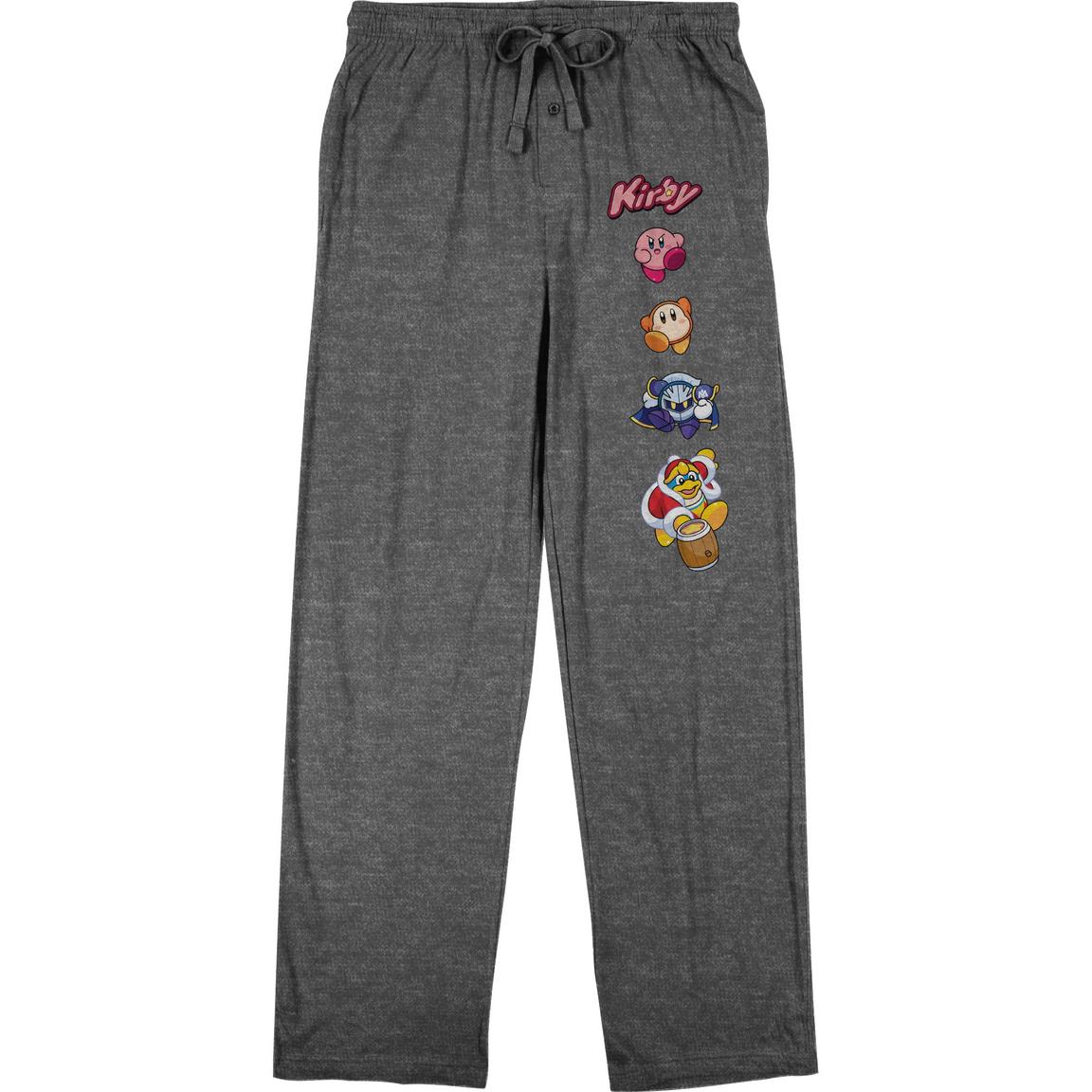 Kirby Classic Video Game Men's Athletic Heather Gray Pajama Pants, Size: Medium, Bioworld Merchandising