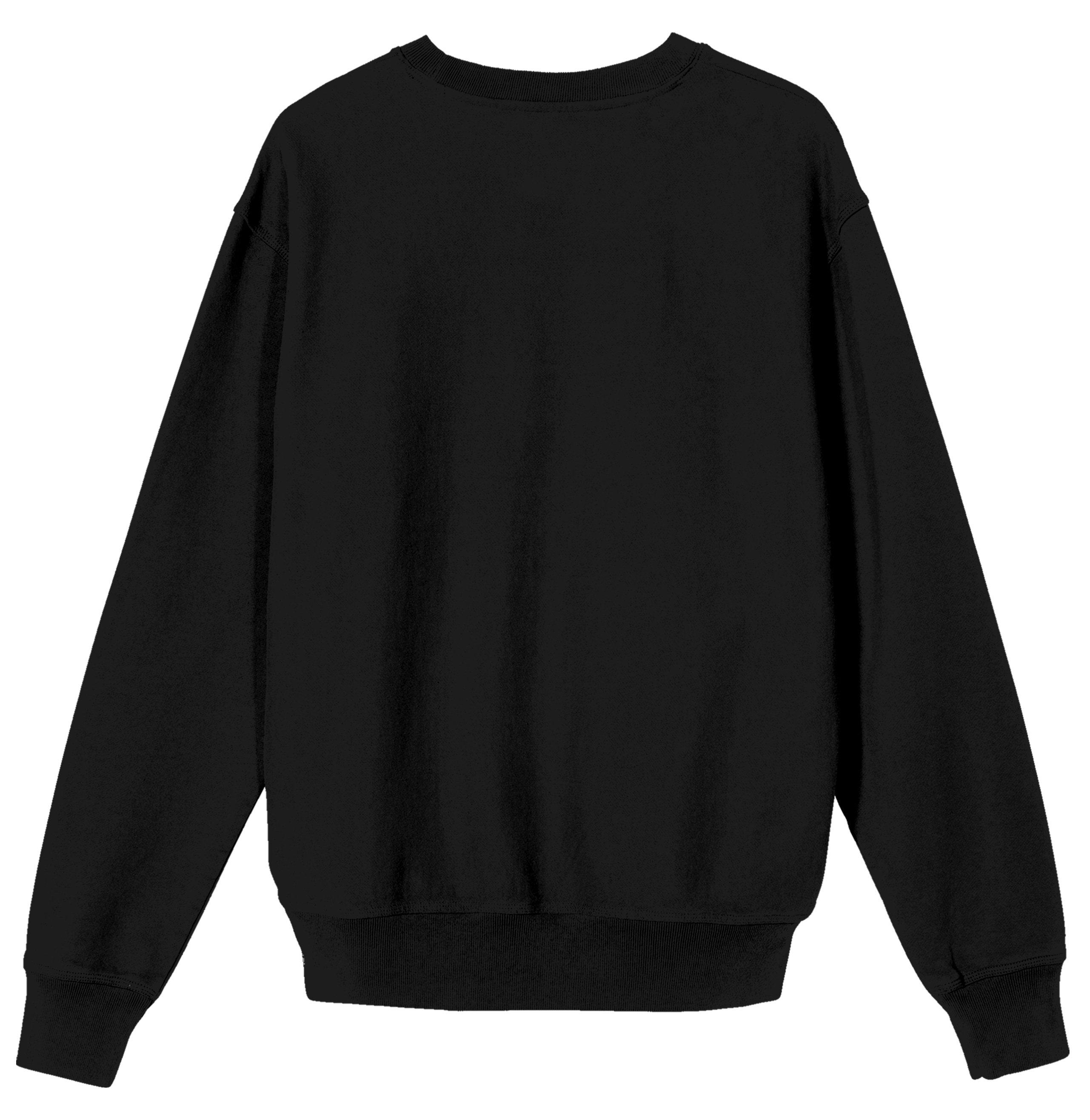 Kirby Vintage Character Logo Men's Black Graphic Long Sleeve Sweatshirt