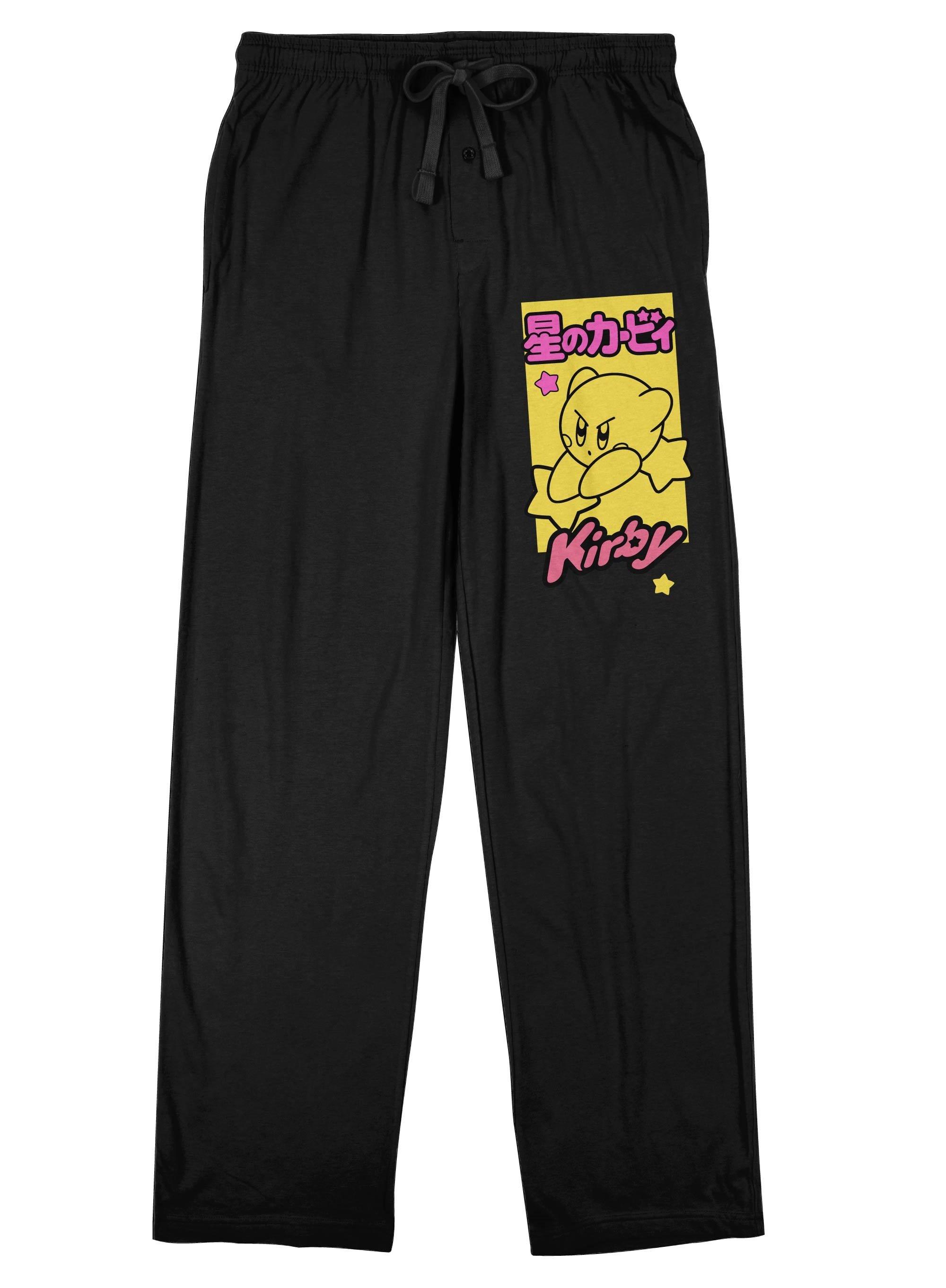 Bioworld Merchandising Kirby Star Block Men's Black Pajama Pants ...