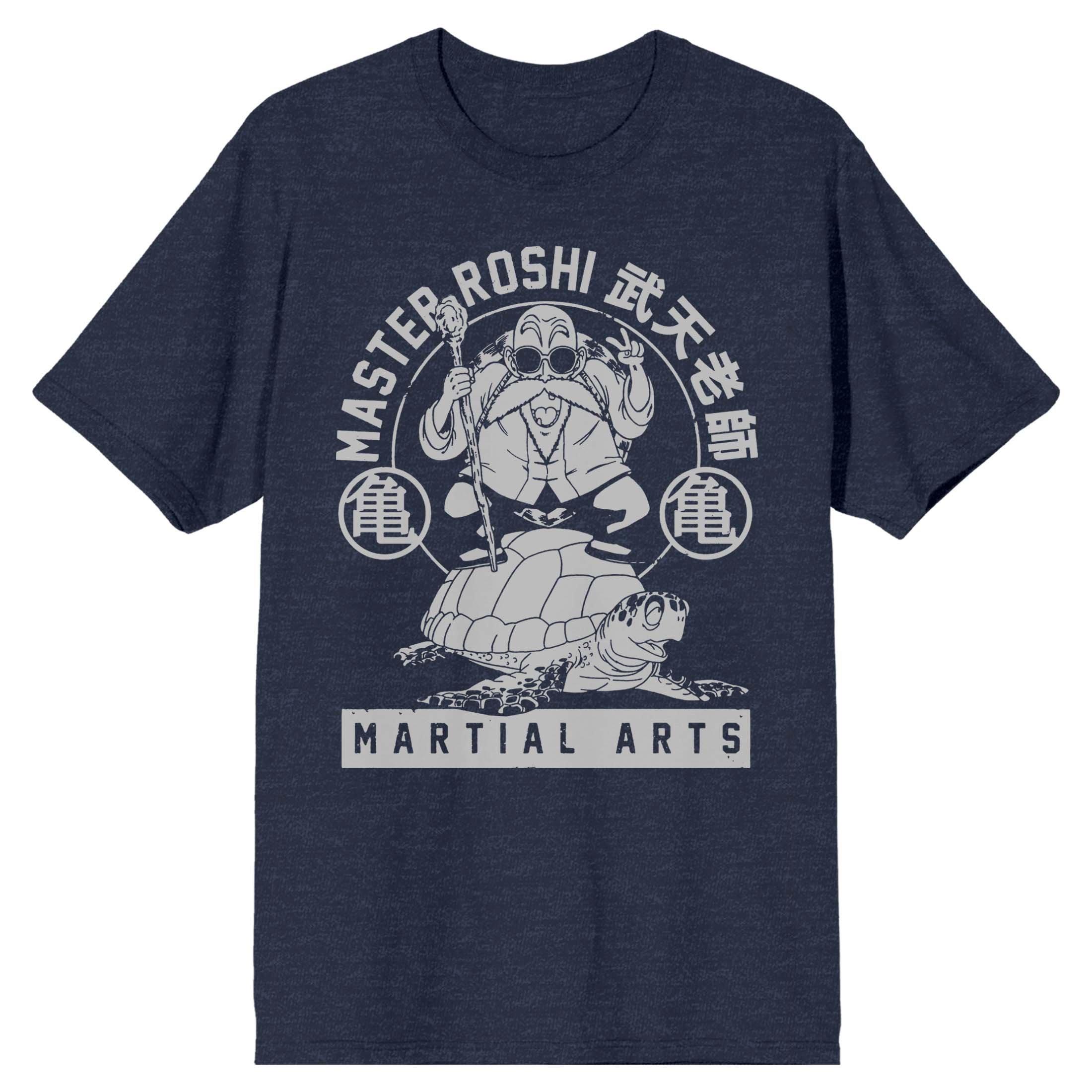 Dragon Ball Z Master Roshi Turtle School Men's Navy Heather Short Sleeve T-Shirt