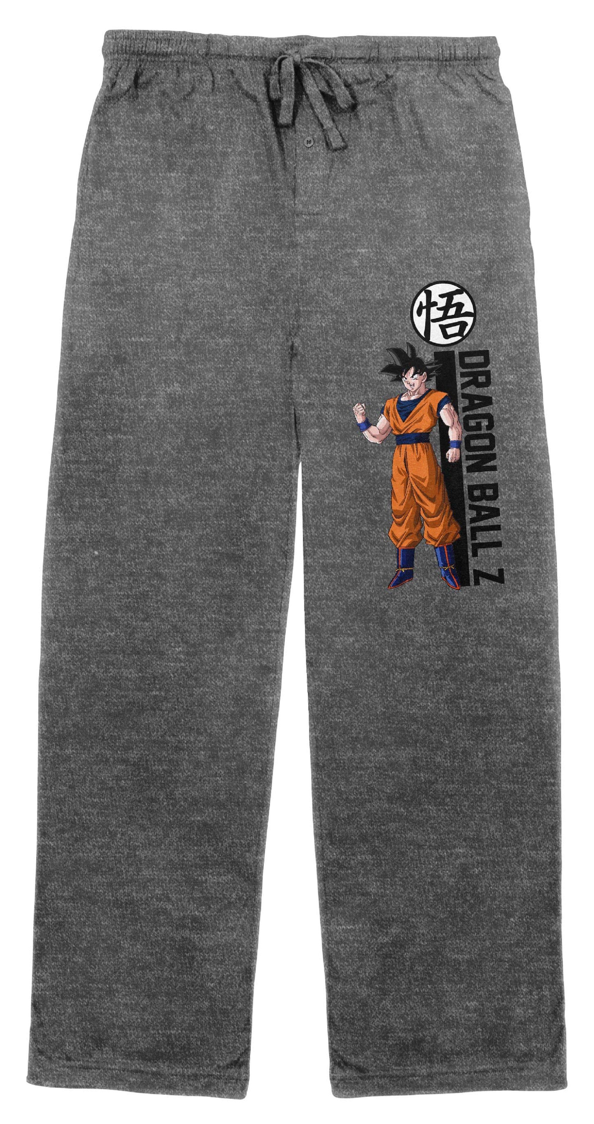  Dragon Ball Z Goku Mens Pyjama Set, Adults Grey Loungewear  T-Shirt & Pants Complete PJ Bundle