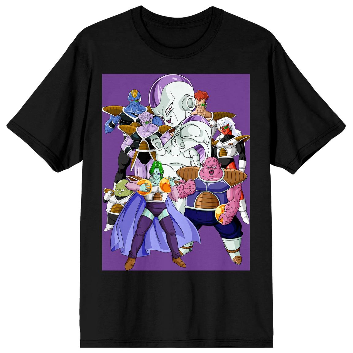 Dragon Ball Z Anime Frieza and Disciples Characters Men's Black Short Sleeve T-Shirt, Size: Large, Bioworld Merchandising