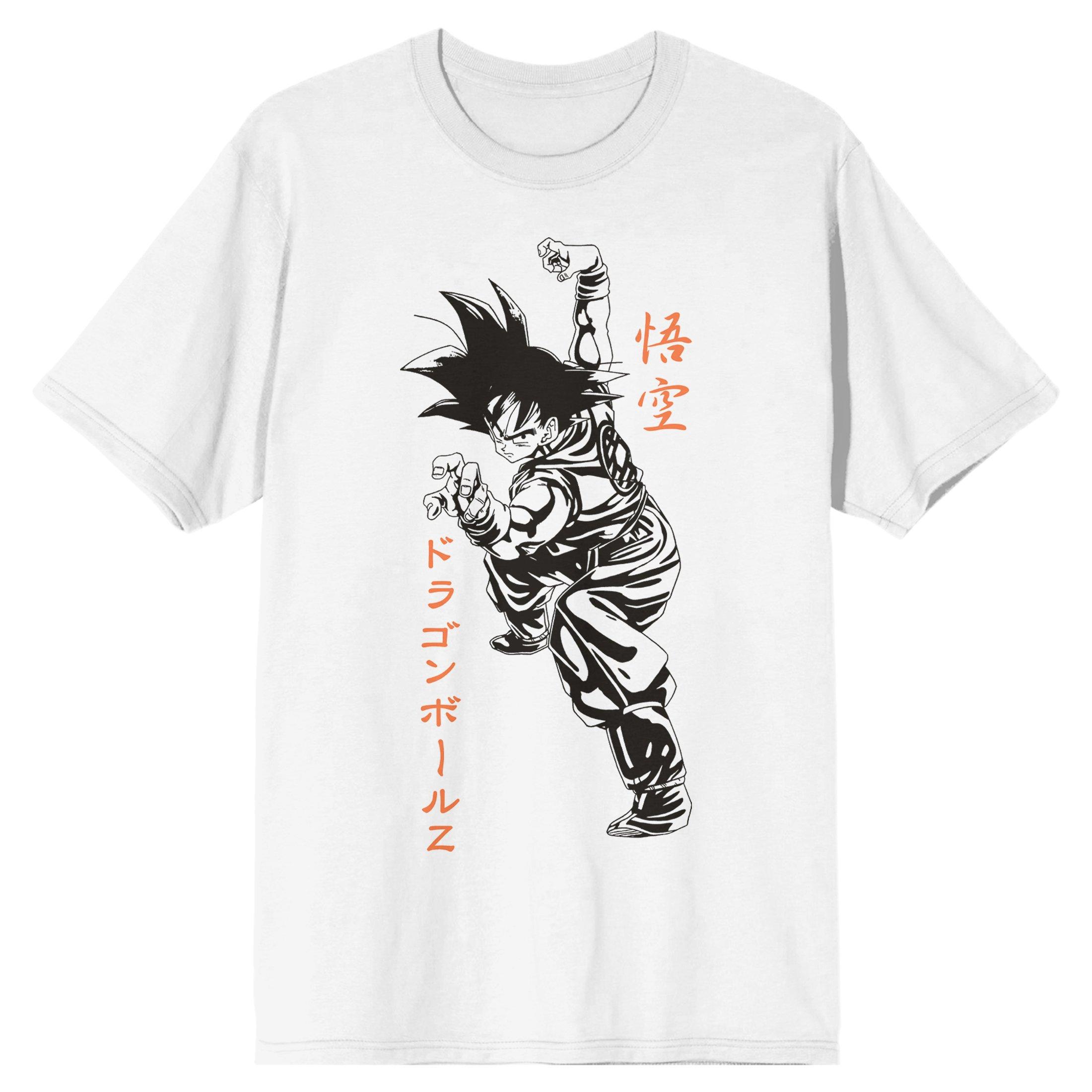 Dragon Ball Z Goku Fighting Stance Men's White T-Shirt