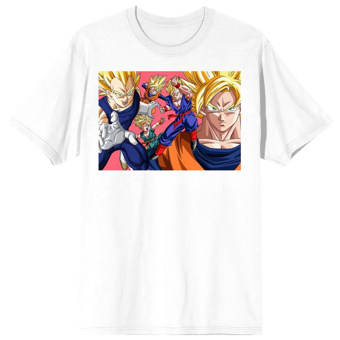 Dragon Ball Z Character Group Classic White Graphic T-Shirt, Size: Small, Bioworld Merchandising