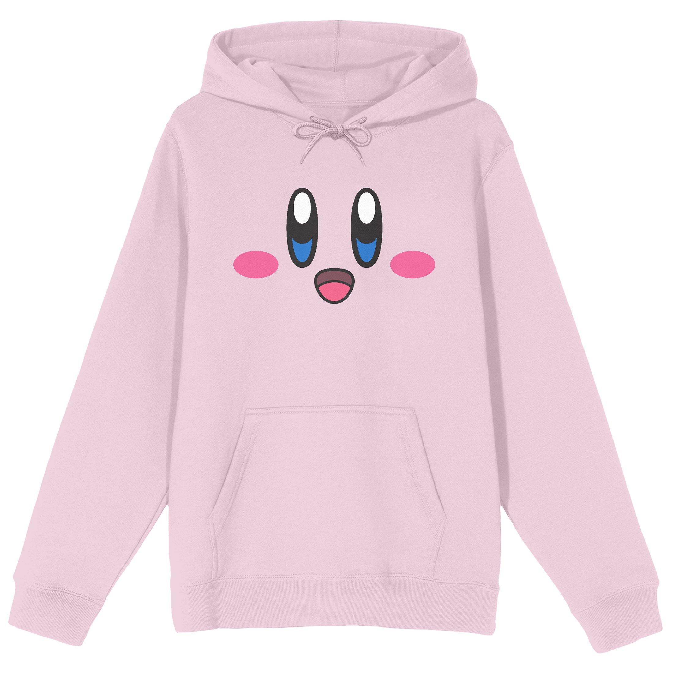 Kirby Happy Big Face Men's Pink Long Sleeve Cradle Hoodie