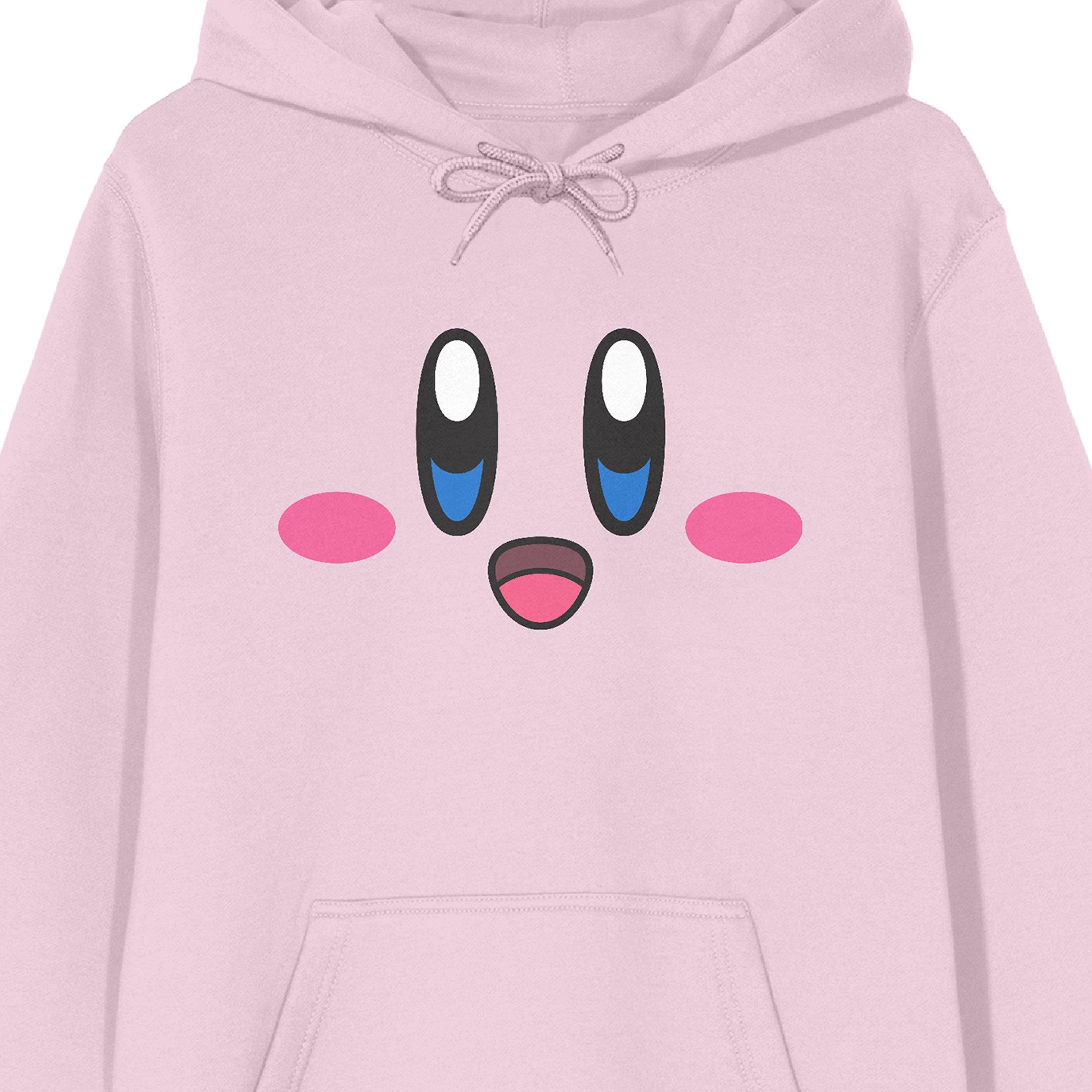 Kirby Happy Big Face Men s Pink Long Sleeve Cradle Hoodie