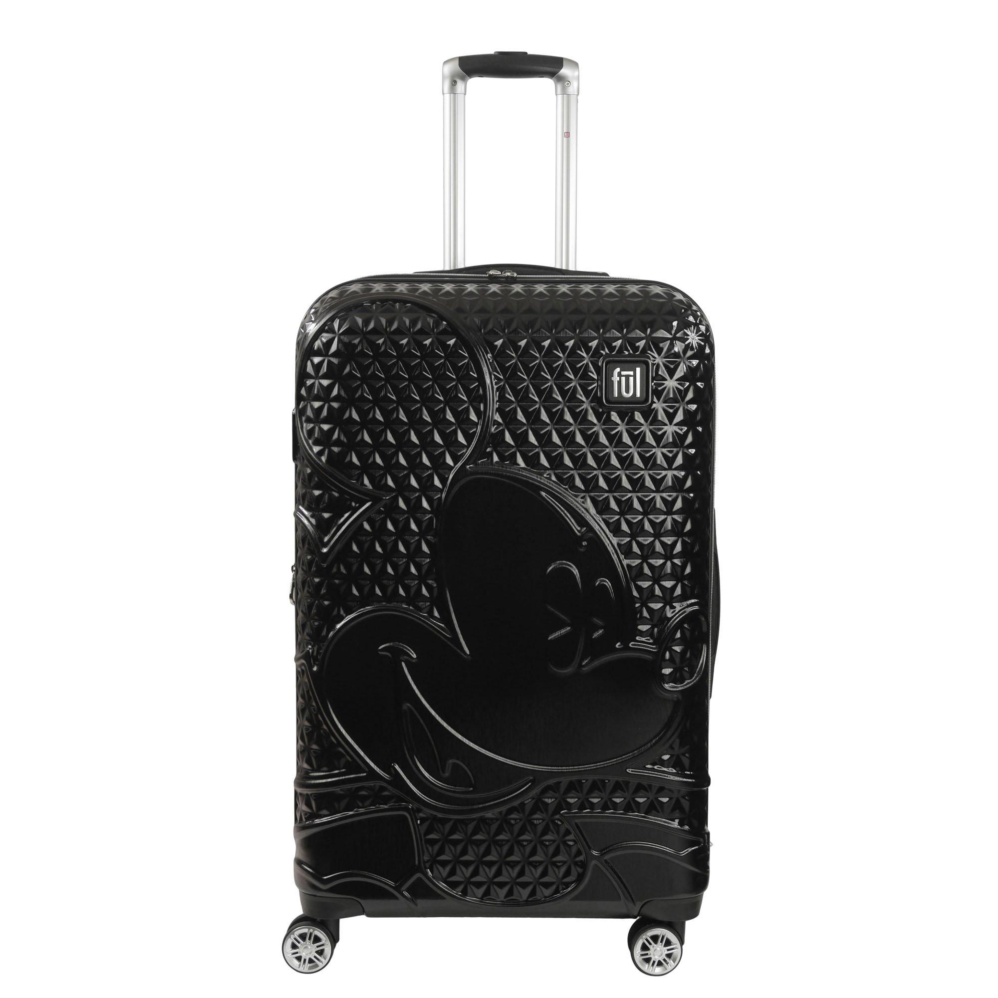 FUL Disney Mickey Mouse Textured 30-in Hard-Sided Rolling Luggage - Black, Concept One