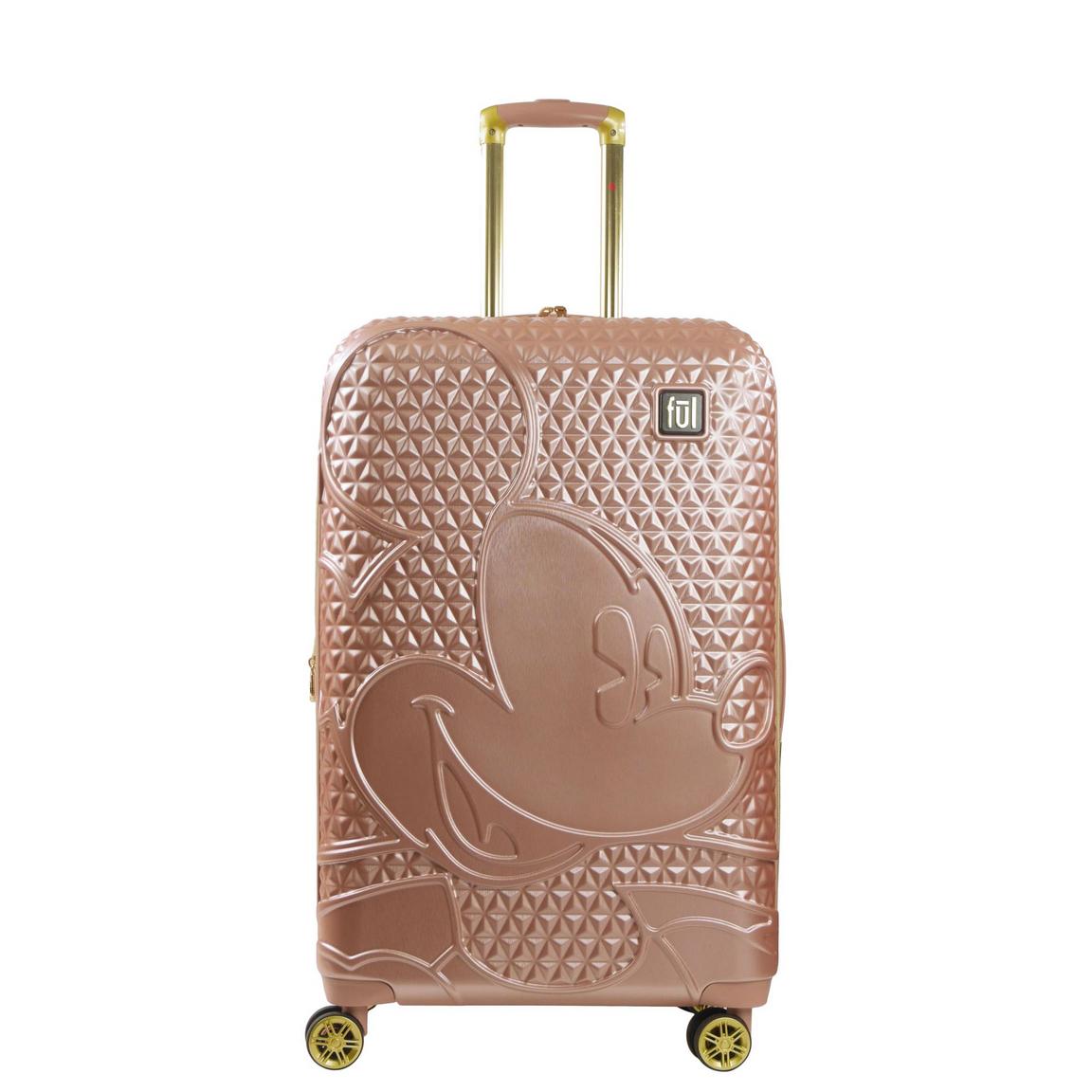 Concept One FUL Disney Textured Mickey Mouse 30 inch Hard Sided Rolling Luggage - Rose Gold, Rosegold
