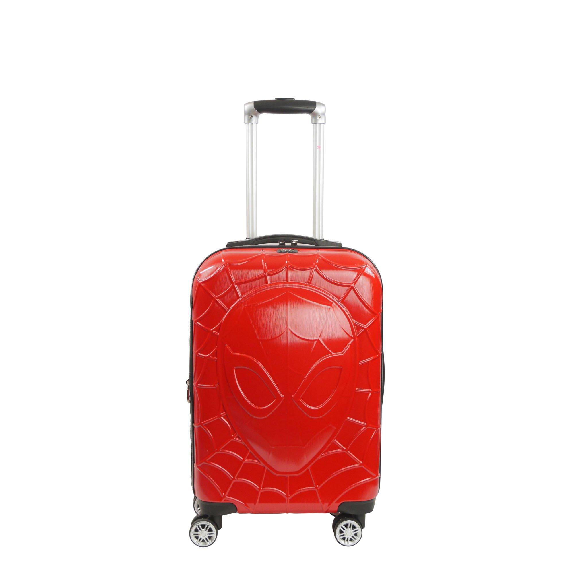 FUL Marvel Molded Spiderman 8 Wheel Expandable Spinner 21-in Carry-On Hard-Sided Luggage, Concept One, Red