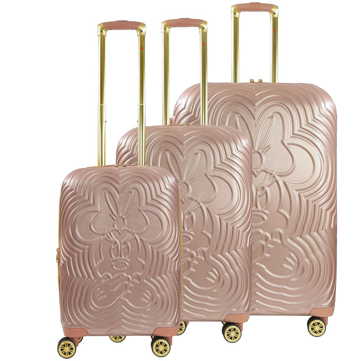Concept One Disney Ful Minnie Mouse Playful Molded Hard-Sided Roller Luggage 3-Piece Set - Rose Gold, Rosegold