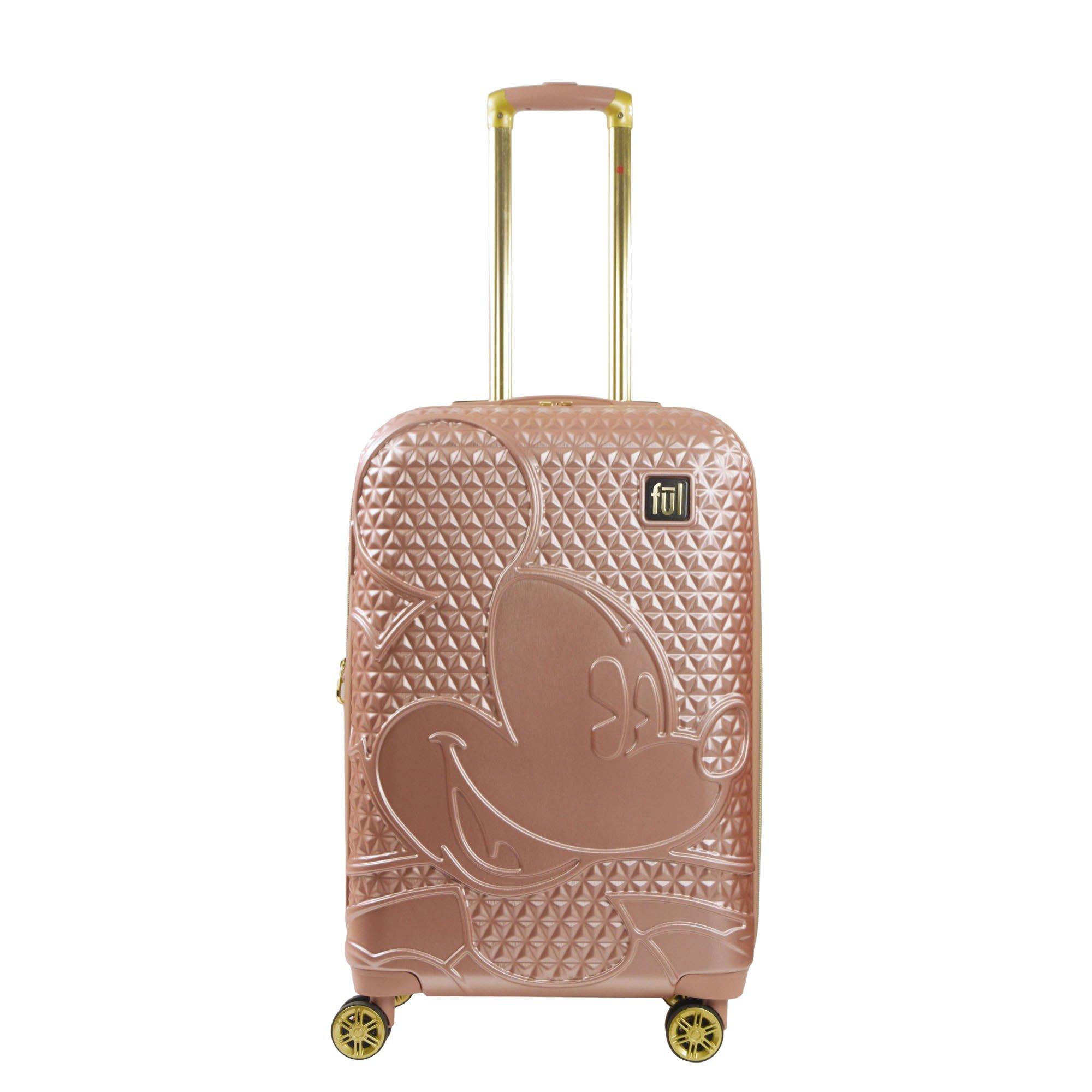 Concept One FUL Disney Mickey Mouse Textured 26-in Hard-Sided Roller Luggage - Rose Gold, Rosegold