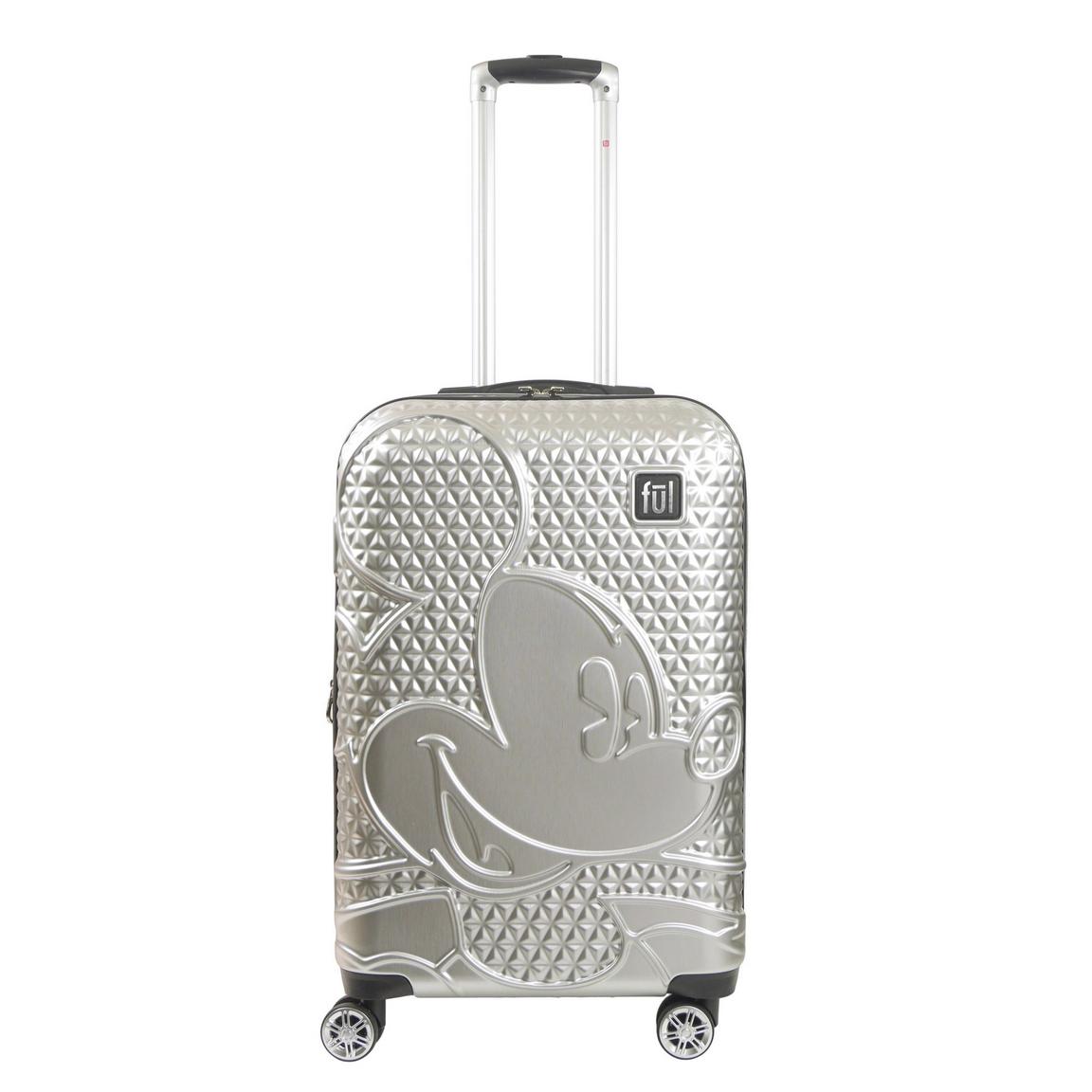 Concept One Disney FUL Mickey Mouse Textured 26-in Hard-Sided Roller Luggage - Silver