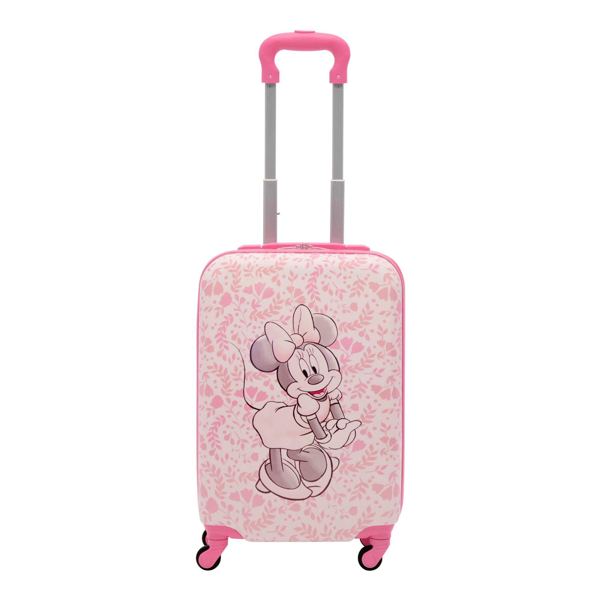 FUL Disney Minnie Mouse Pose with Floral Background Kids 21-in Hard-Sided Carry-On Luggage