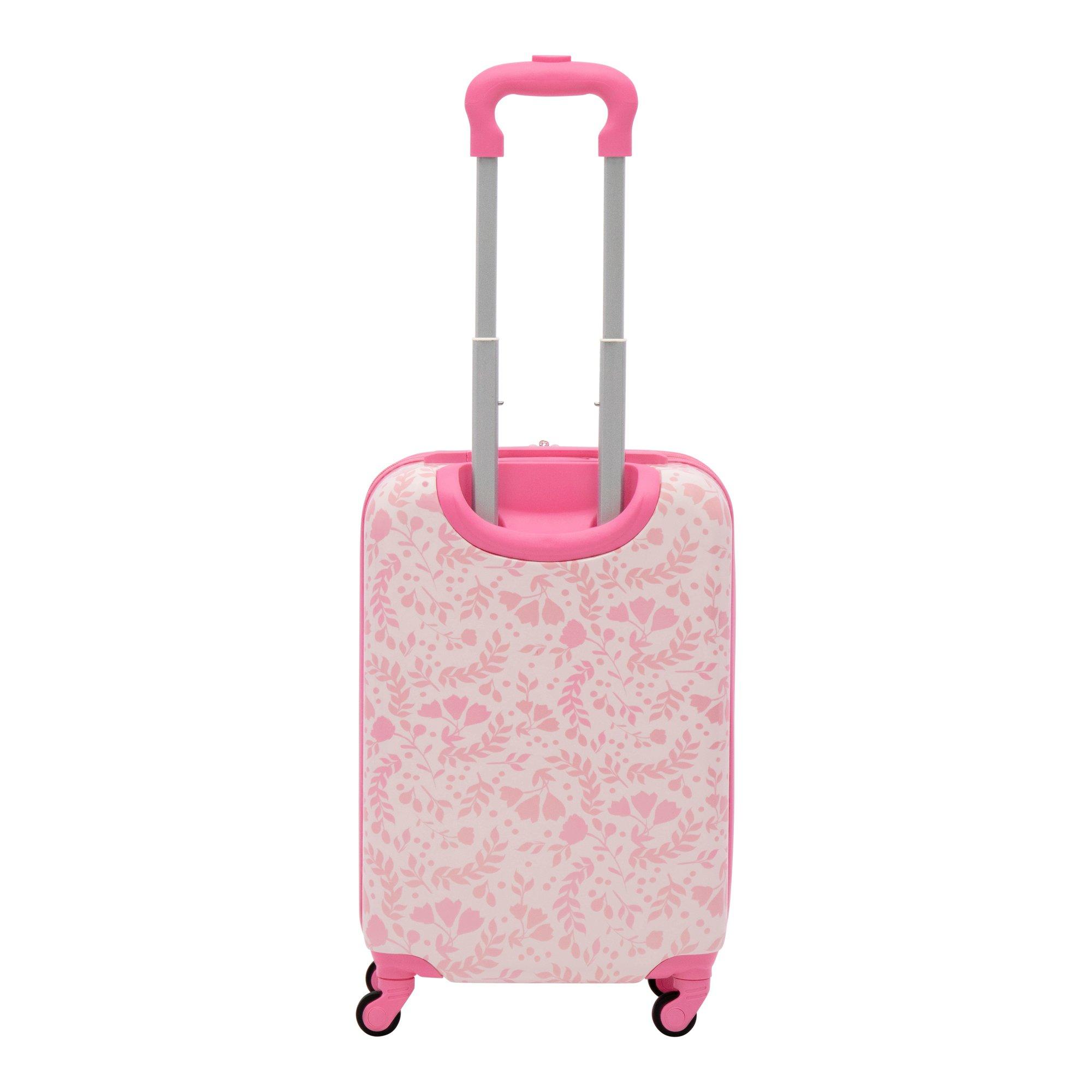 FUL Disney Minnie Mouse Pose with Floral Background Kids 21-in Hard-Sided Carry-On Luggage