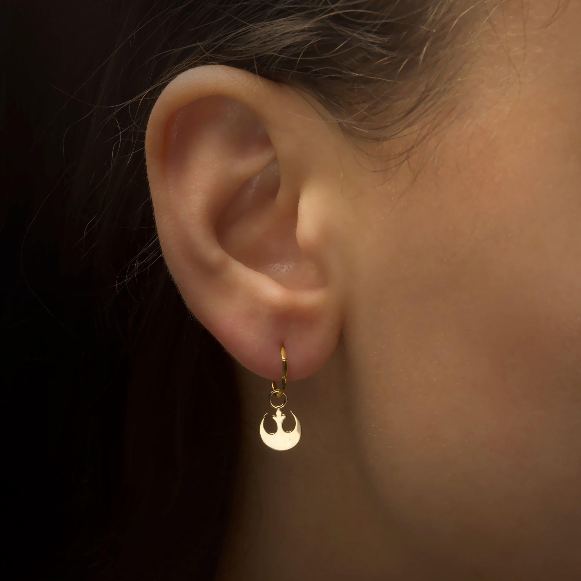 Star Wars Rebel Symbol 14Kt Yellow Gold Earrings Charm