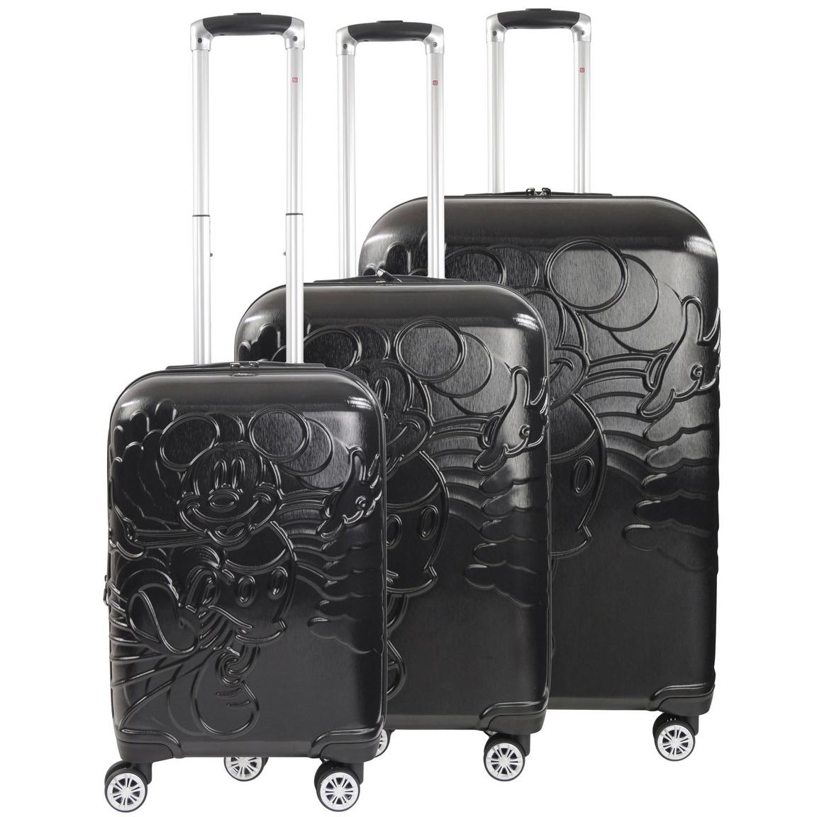 Concept One Disney Ful Running Mickey Mouse Molded Hard-Sided Carry-On Luggage 3-Piece Set - Black
