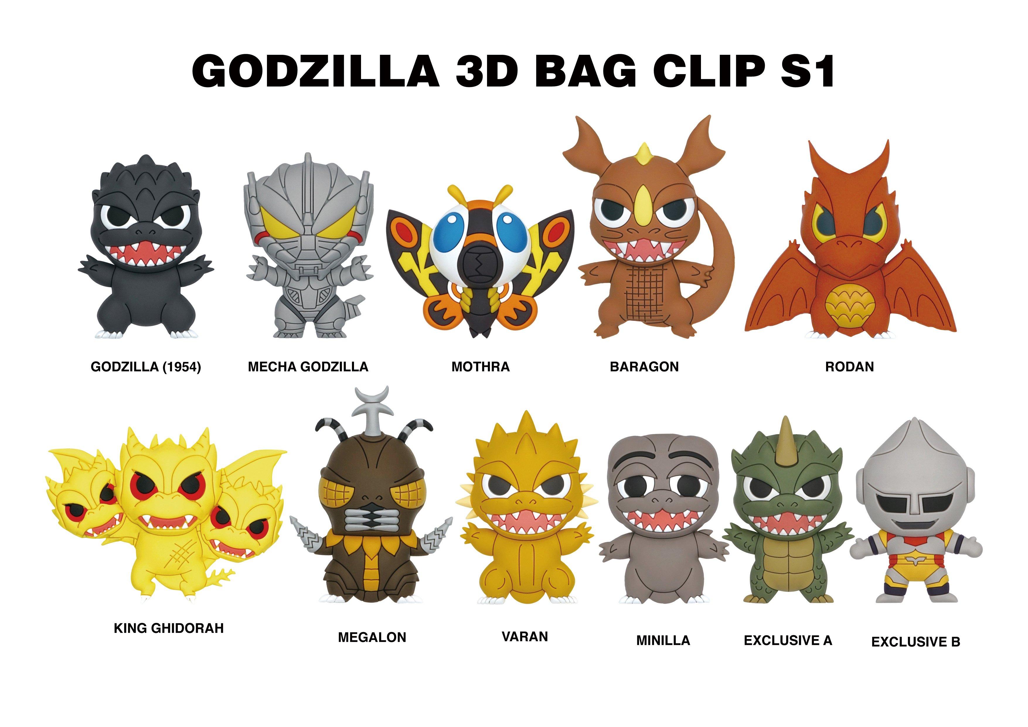 Godzilla 3D Foam Bag Clip Series 1  (Styles May Vary)