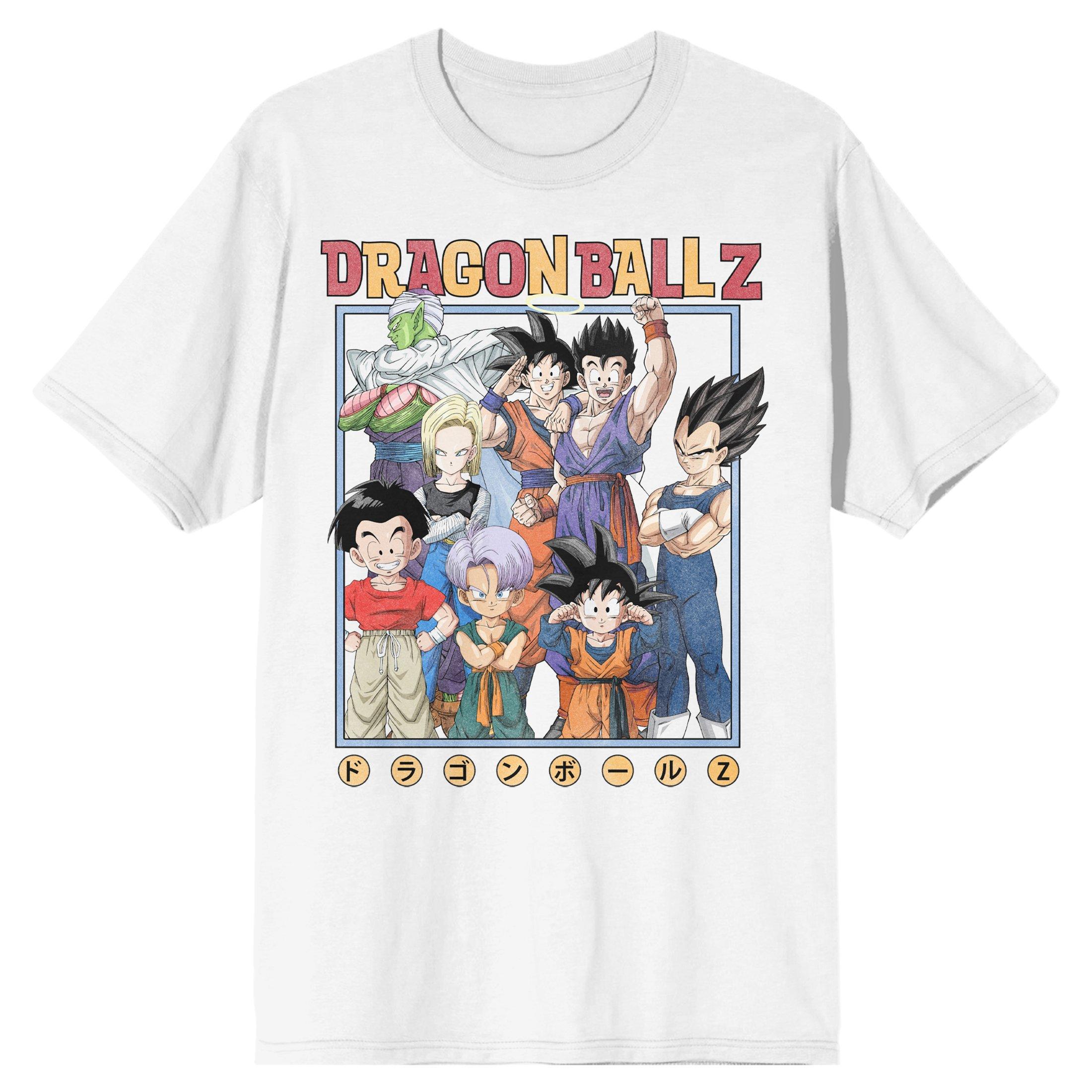 Dragon Ball Z Kanji Characters Men's White Short Sleeve T-Shirt