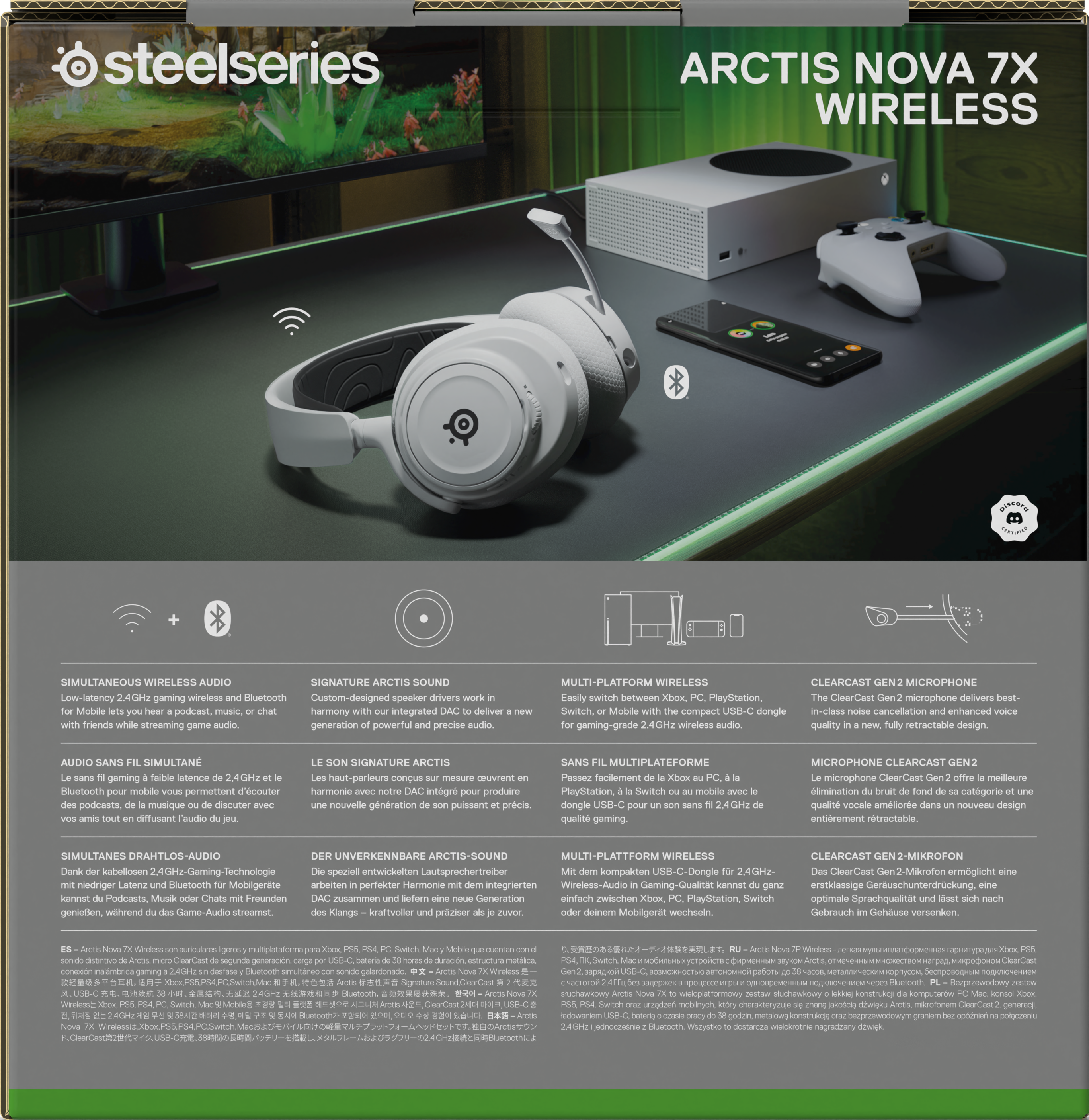 SteelSeries Arctis Nova 7X Wireless Gaming Headset for Xbox, PC, Mac,  PlayStation, and Switch - White