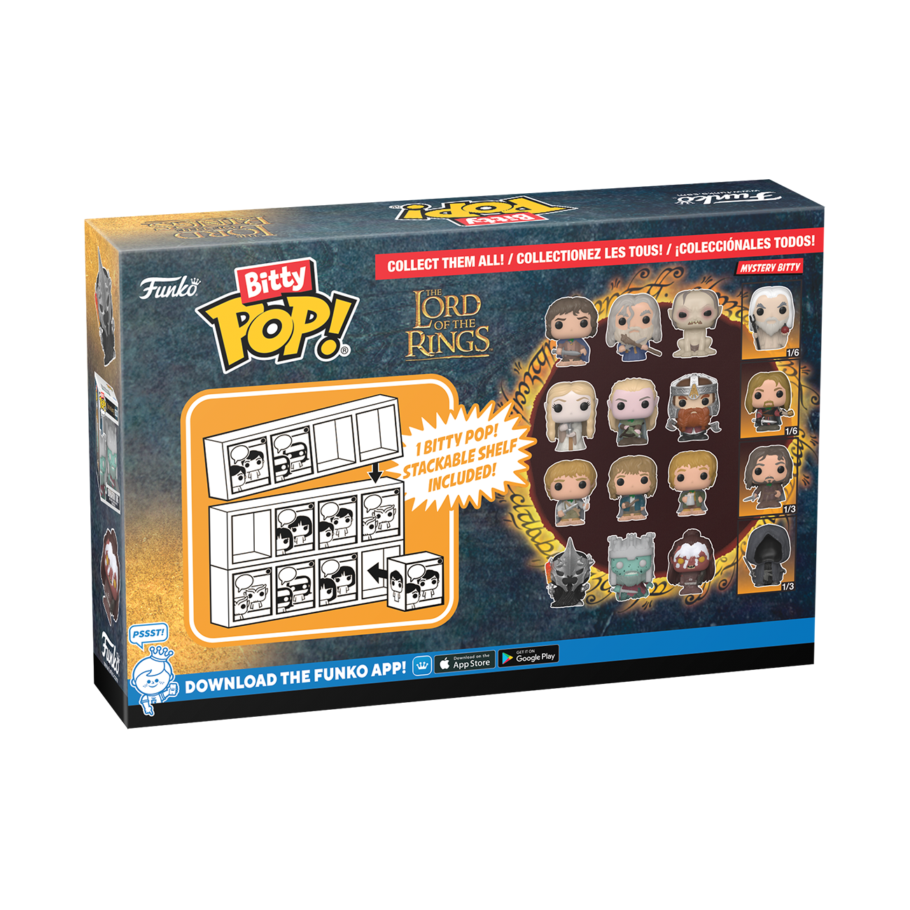 Funko Bitty POP! Lord of the Rings Vinyl Figure Set 4-Pack (Gollum, Gandalf, Frodo Baggins, Mystery Pop!)