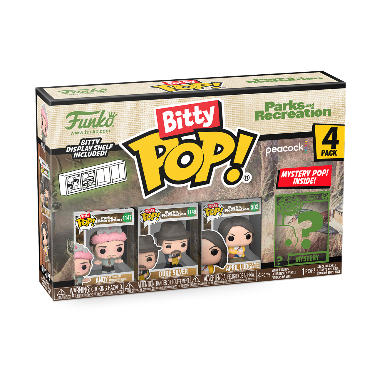 Funko Bitty POP! Parks and Recreation Vinyl Figure Set 4-Pack (Andy, Duke Silver, April Ludgate, Mystery Pop!)