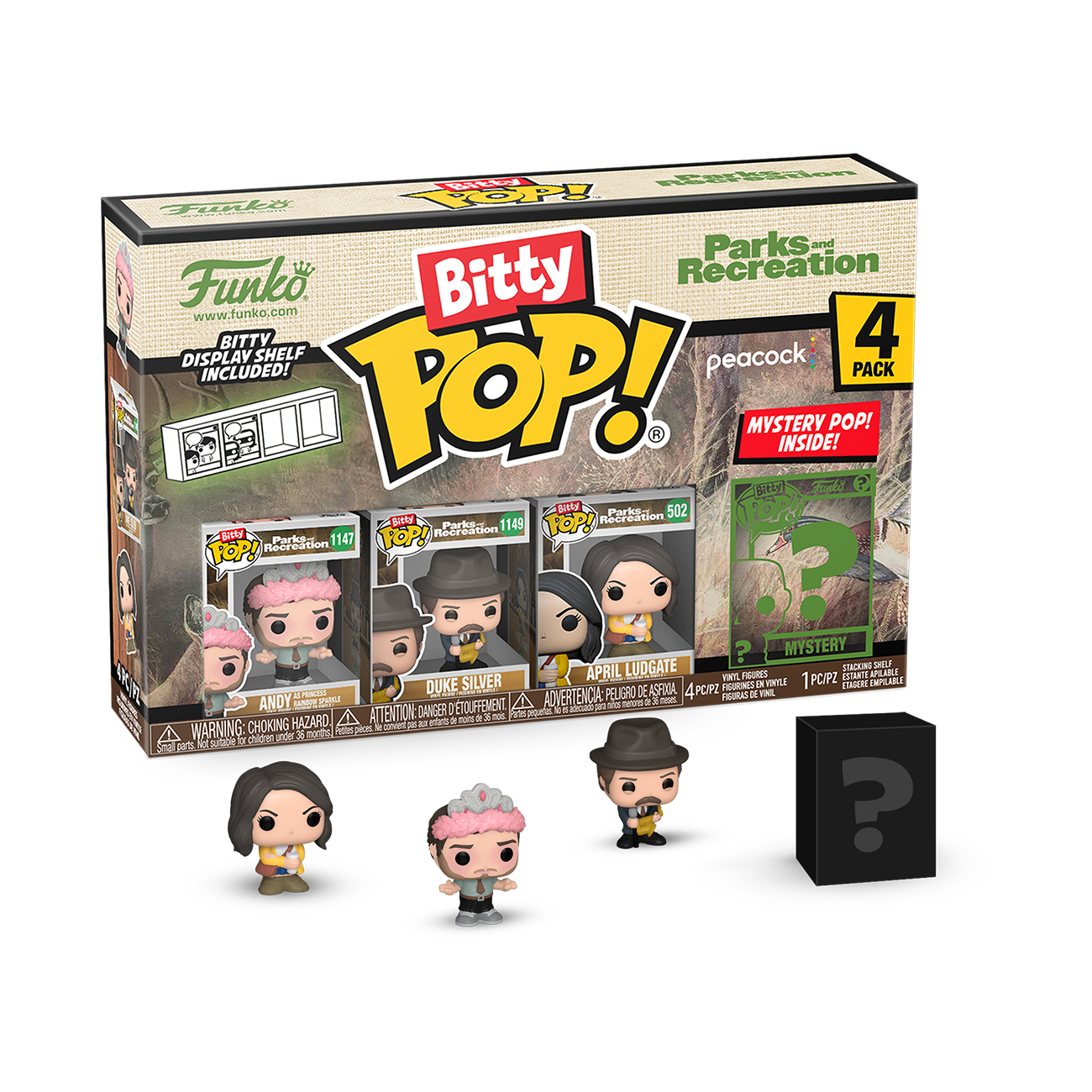 Funko Bitty POP! Parks and Recreation Vinyl Figure Set 4-Pack (Andy, Duke Silver, April Ludgate, Mystery Pop!)