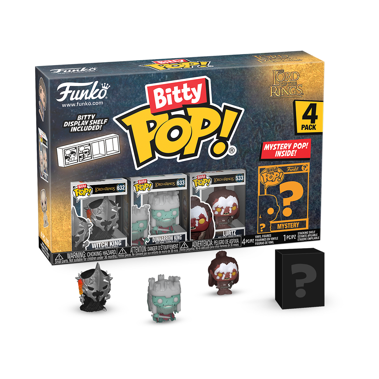 Funko Bitty POP! Lord of the Rings Vinyl Figure Set 4-Pack (Witch King, Dunharrow King, Lurtz, Mystery Pop!)