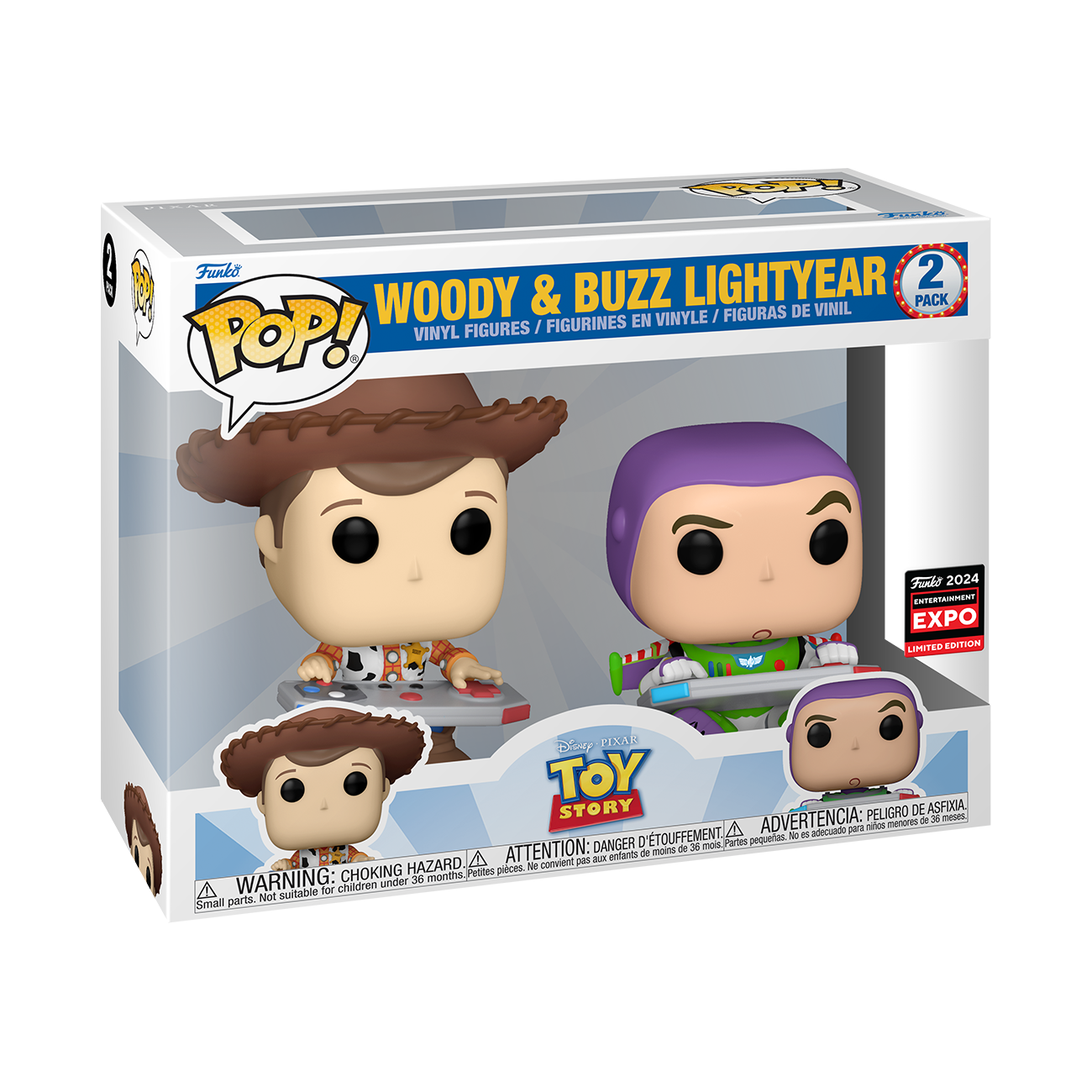 Funko POP Vinyl Toy Story Woody and Buzz Vinyl Figure Set 2 Pack Entertainment Expo Exclusive GameStop