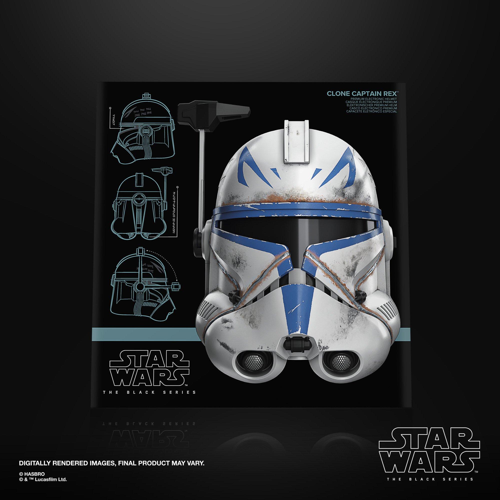 Star Wars The Black Series Captain Rex Premium Electronic Helmet Prop  Replica