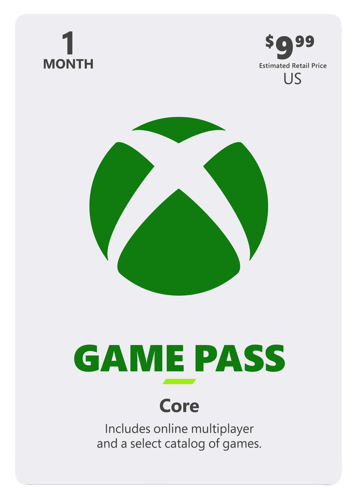 Xbox Live Gold - Xbox Game Pass Core 1 Month US