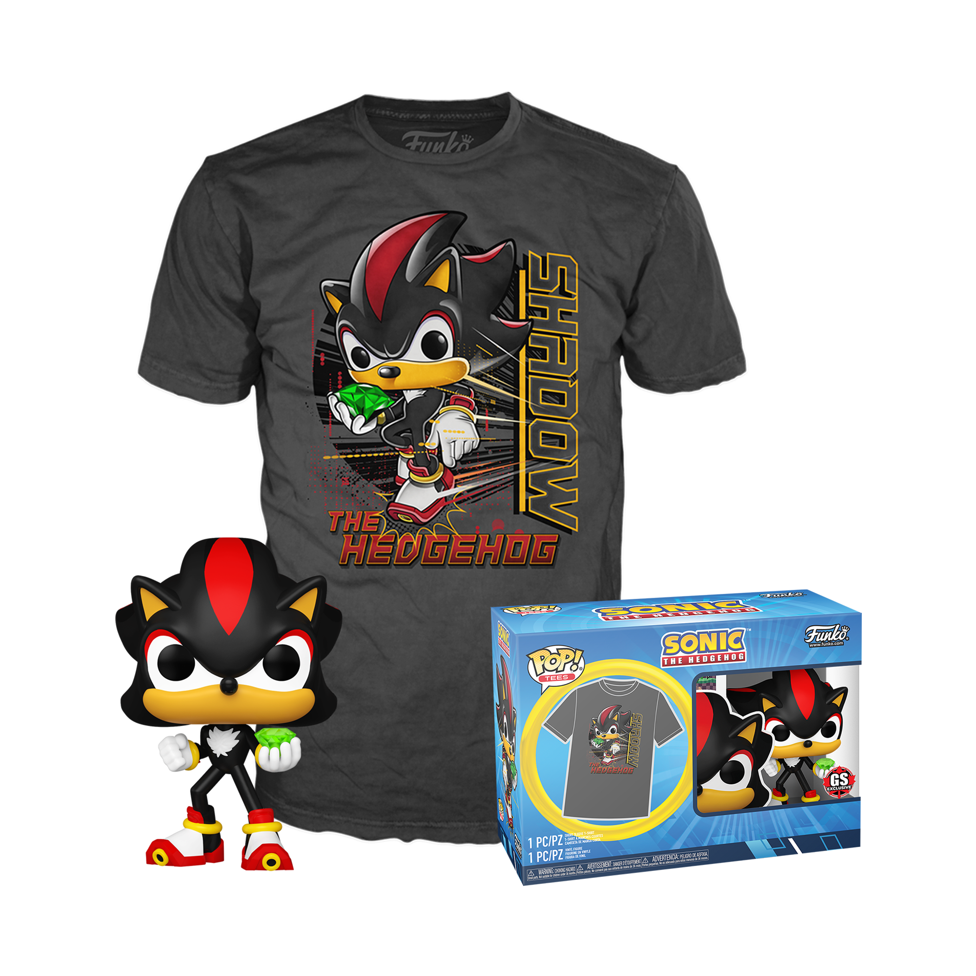 Funko POP and Tee Sonic the Hedgehog Sonic Shadow the Hedgehog Vinyl Figure and Unisex T Shirt GameStop