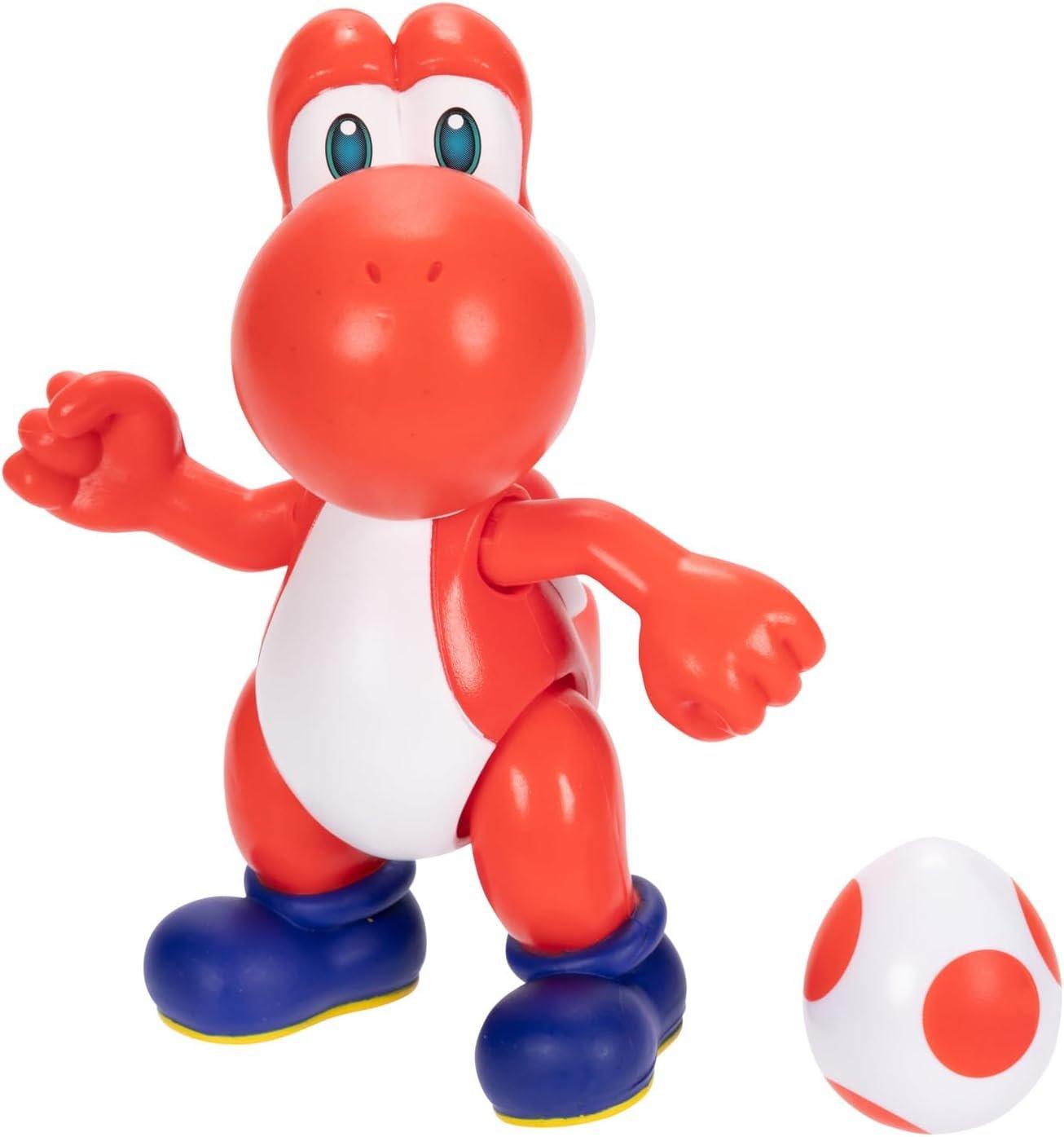 Jakks Pacific Super Mario Red Yoshi 4-in Action Figure with Red Egg