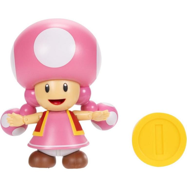 Jakks Pacific Super Mario Toadette 4-in Action Figure with Coin