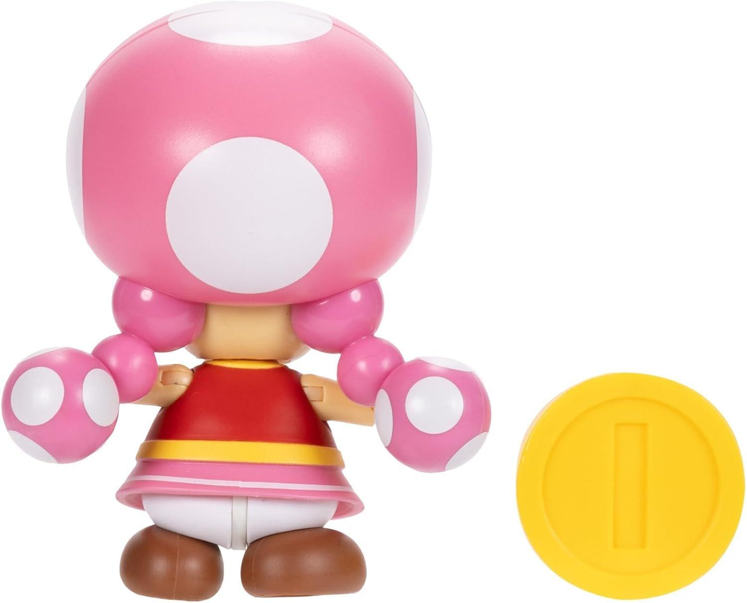 Jakks Pacific Super Mario Toadette 4-in Action Figure with Coin