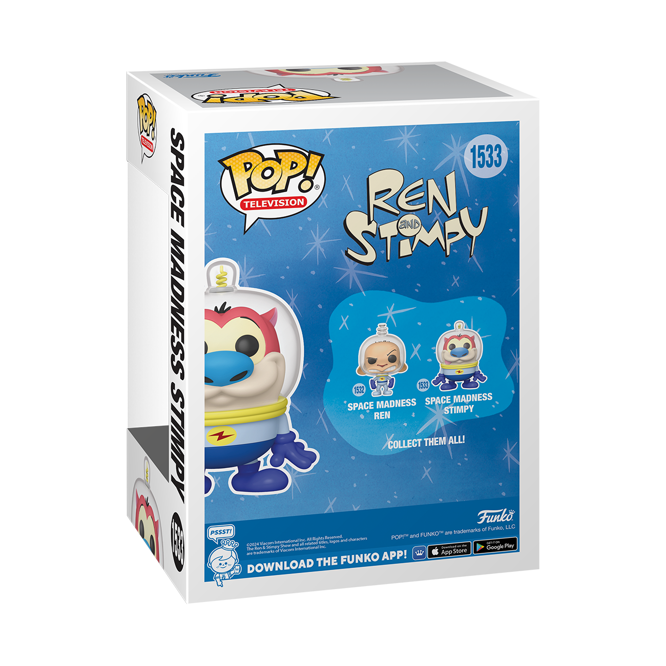 Funko POP! Television: Nickelodeon Rewind- The Ren and Stimpy Show Stimpy(Space Suit) -in Vinyl Figure