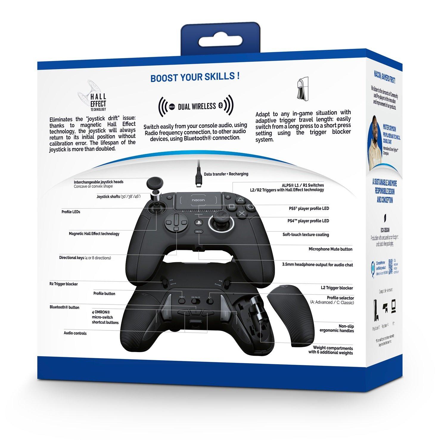 Nacon Revolution 5 Pro Wireless Controller for PlayStation 5 and PC with  Hall Effect Technology and Remappable Buttons