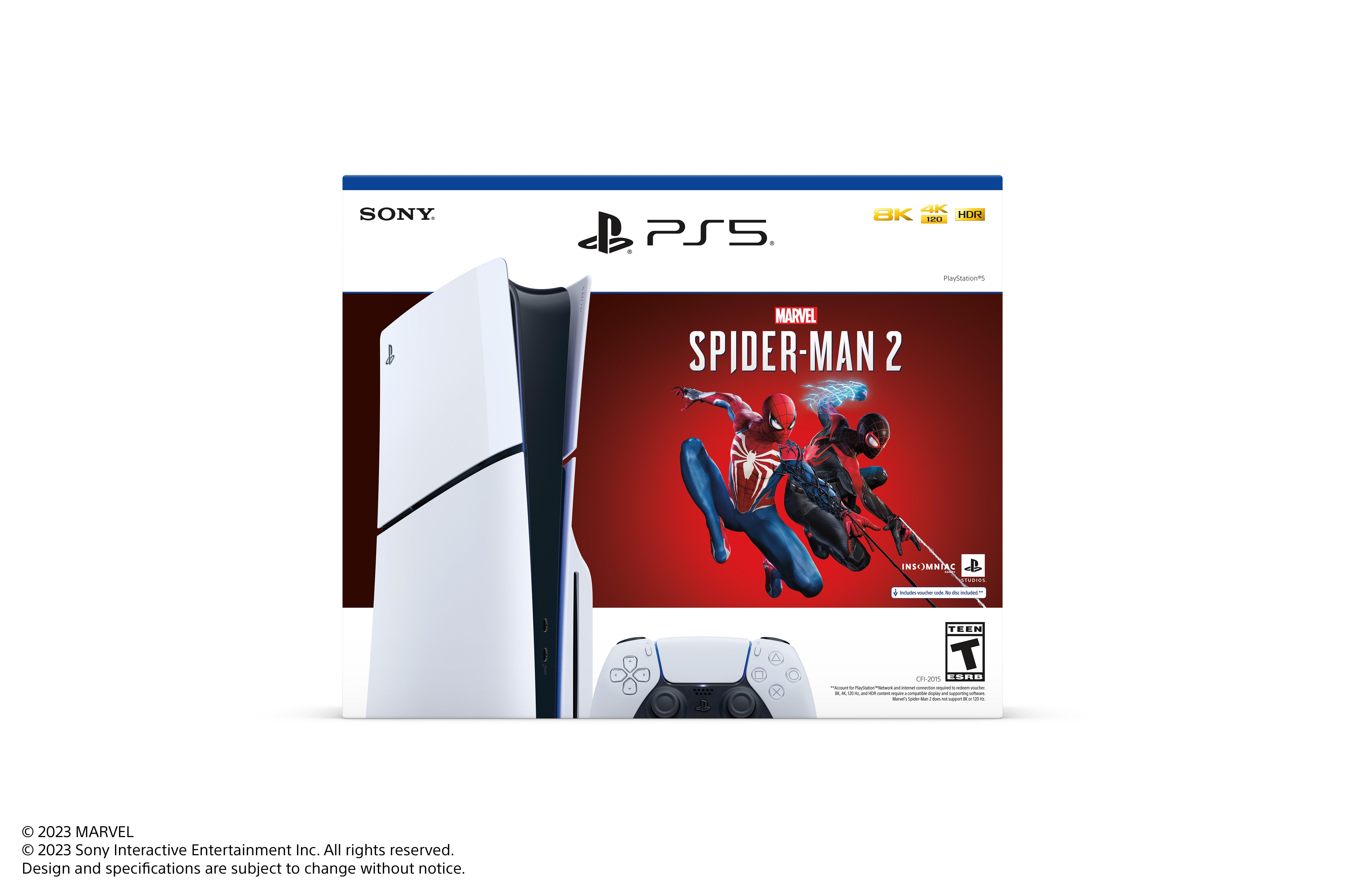 PS5 Slim Disc Console w/ Spider-Man 2 & Madden 24 Bundle 