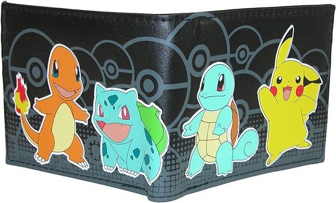 Pokemon Charmander Squirtle Bulbasaur Pikachu Group Bi-Fold Wallet