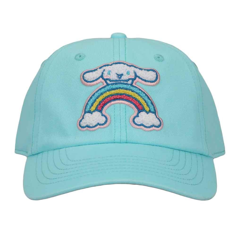 Sanrio Cinnamoroll Chenille Character Patch Teal Washed Cotton Twill Baseball Hat