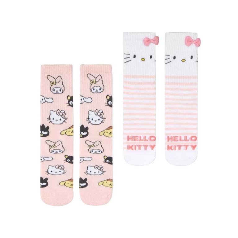 Sanrio Hello Kitty and Friends 2 Pack Crew Sock Set with 3D Bow