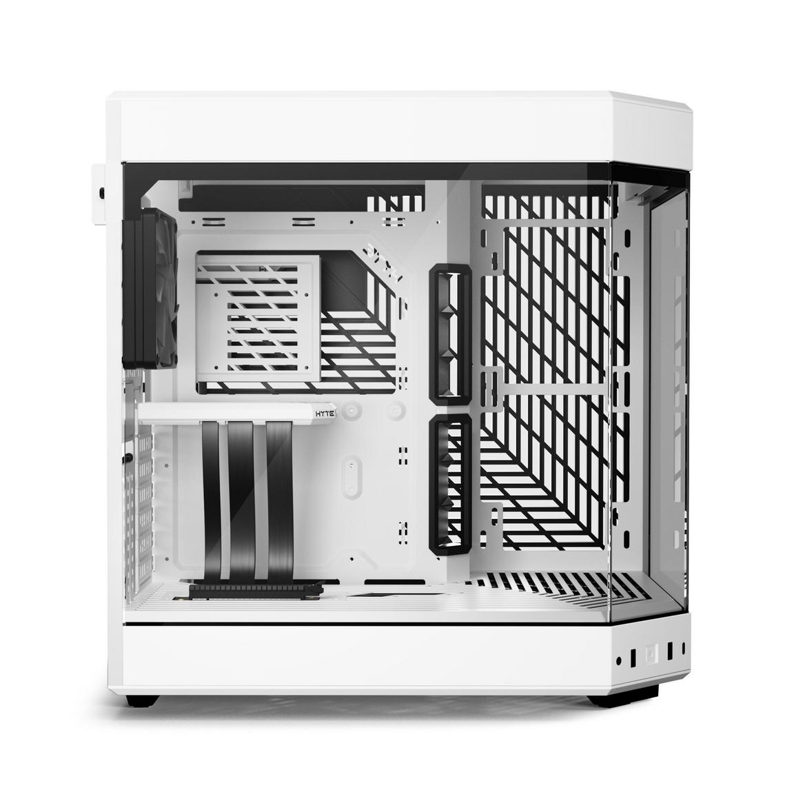 HYTE Y60 Modern Aesthetic Dual Chamber Panoramic Tempered Glass Mid-Tower ATX Computer Gaming Case with PCIE 4.0 Riser Cable - Snow White