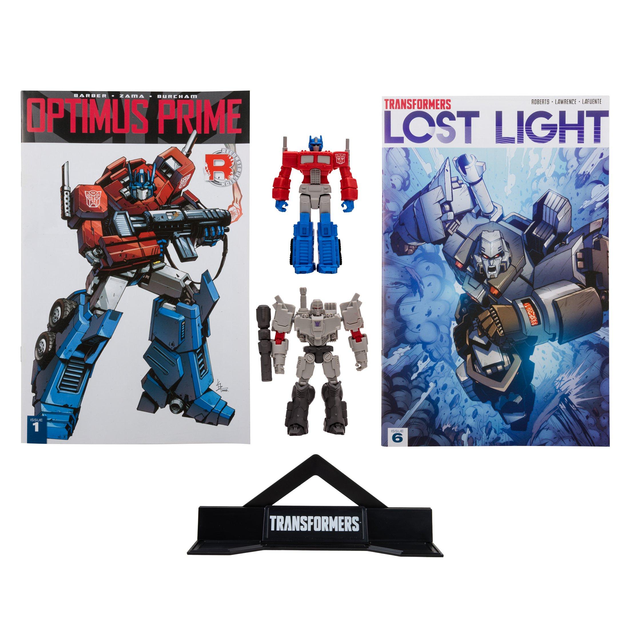 McFarlane Toys Transformers Optimus Prime and Megatron 3-in Figure Set with 2 Comics