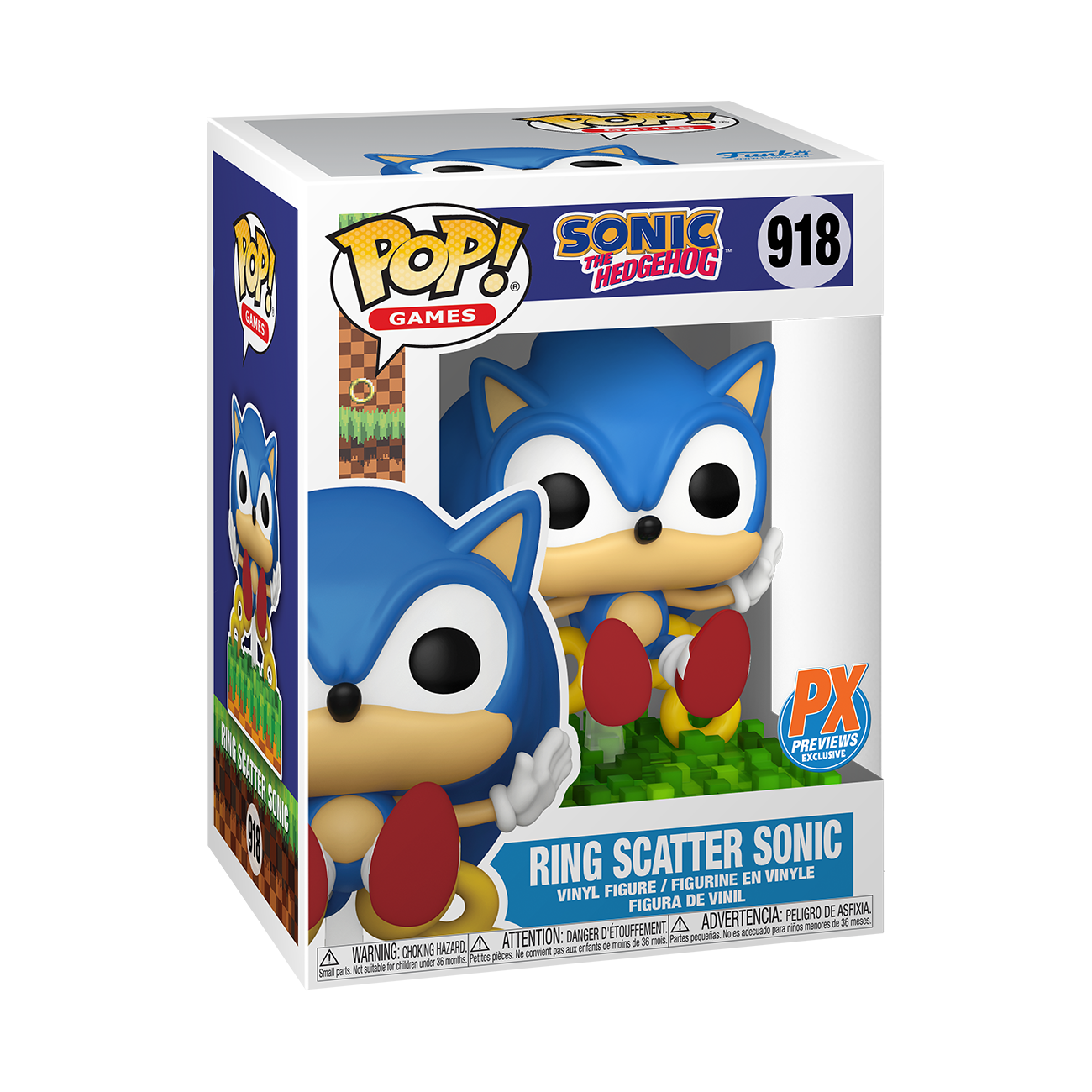 Funko POP! Games: Sonic Ring Scatter Sonic 4.35-in Vinyl Figure