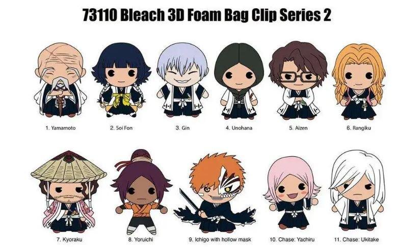 エリカ BLEACH クリアコレクション 3 & 5 8パックセット Bleach Classic 3D Foam Bag Clip Blind Bag Series 2 | GameStop
