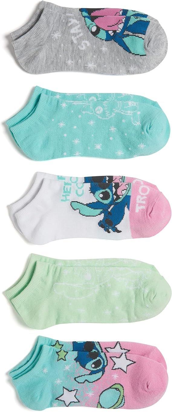 Disney Lilo and Stitch Pastel Ankle Socks 5 Pack