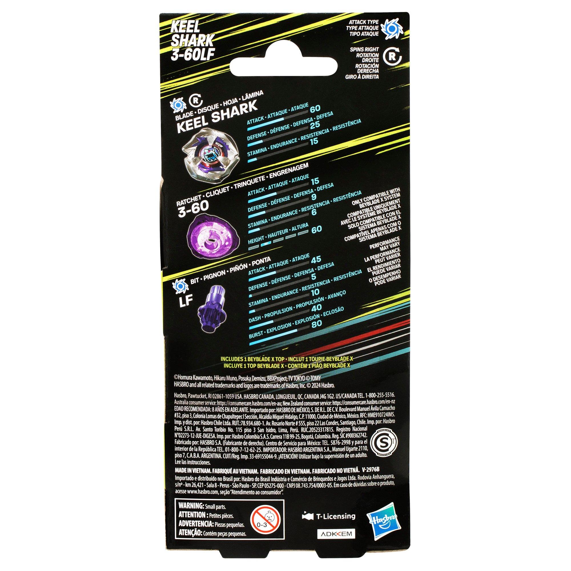 Hasbro Beyblade X Keel Shark 3-60LF Booster Pack Set