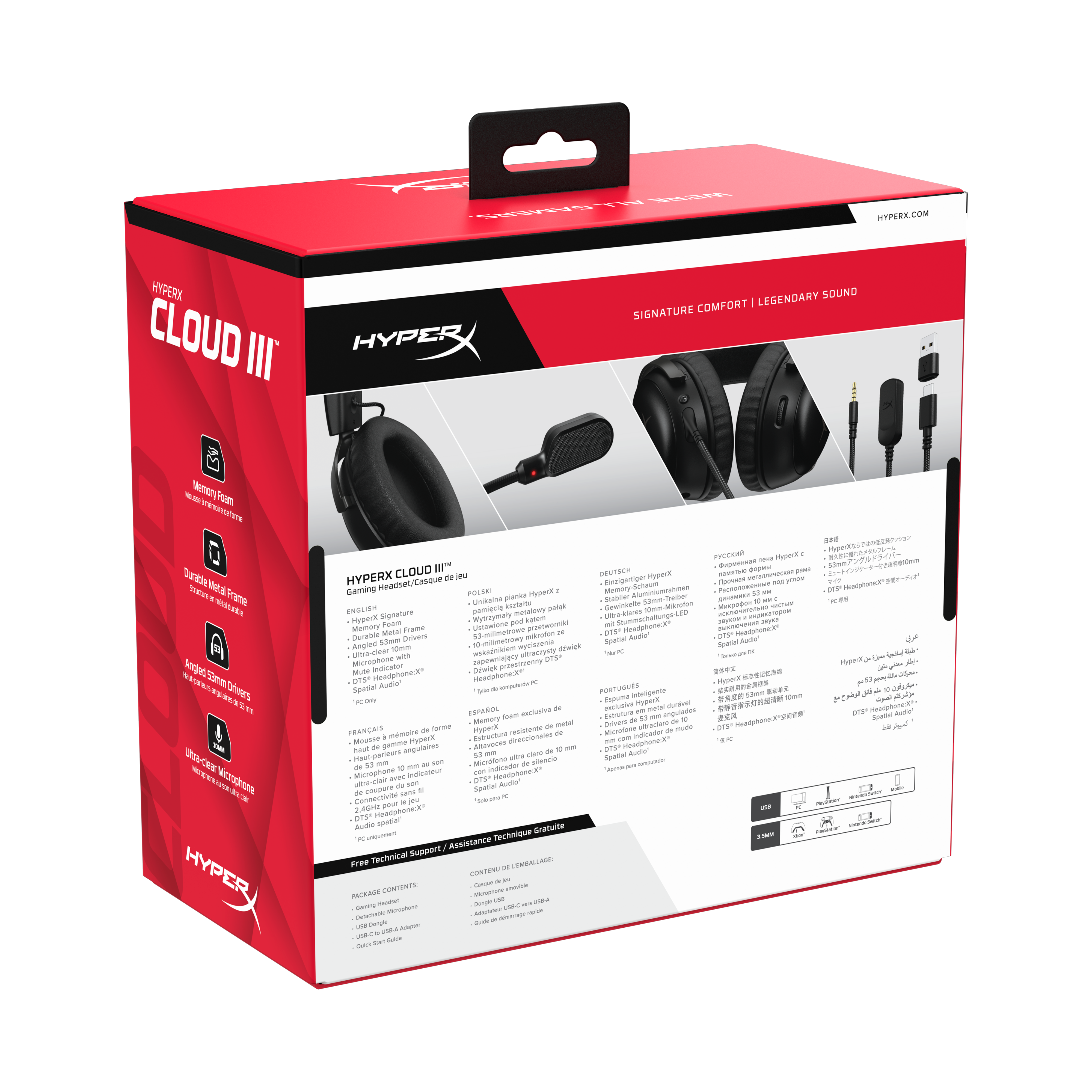 HyperX Cloud III Wired Gaming Headset for PC, PS5, Xbox